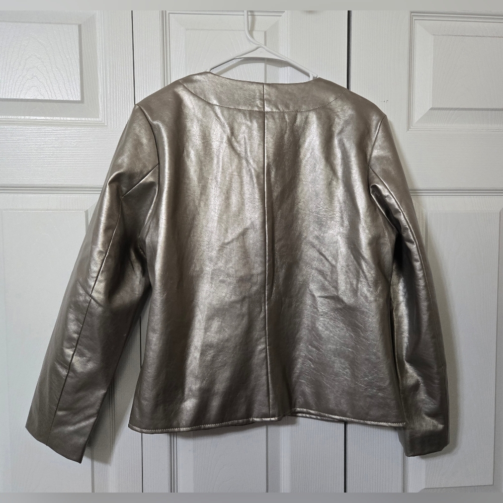 Jaclyn Smith Silver Jacket Button Closure, Fully … - image 2